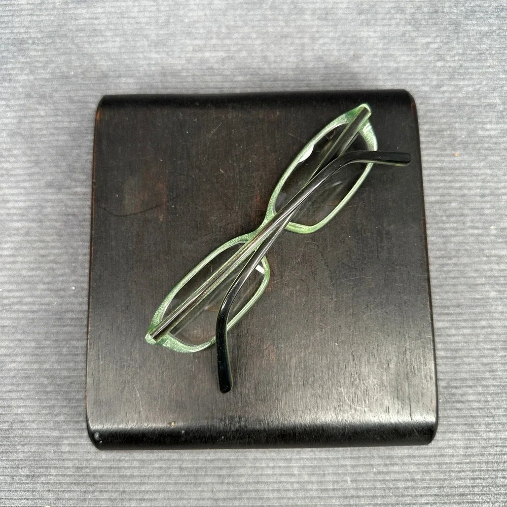 Nine West 324 OW47 Green Rectangular Eyeglasses Frames 135mm Y2k